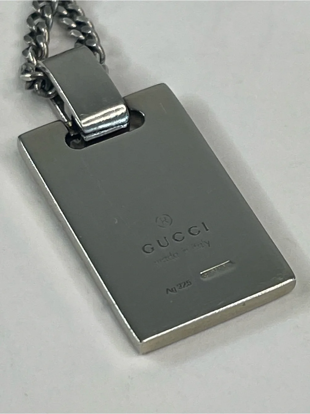 Gucci Diamante dog tag necklace